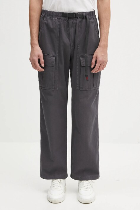 Bombažne hlače Gramicci Front Cargo Pant siva barva, G5SM.P089