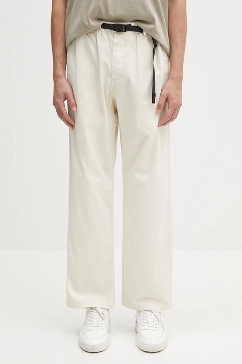 Bavlněné kalhoty Gramicci Pant Straight Fit pánské, béžová barva, G116.OGT
