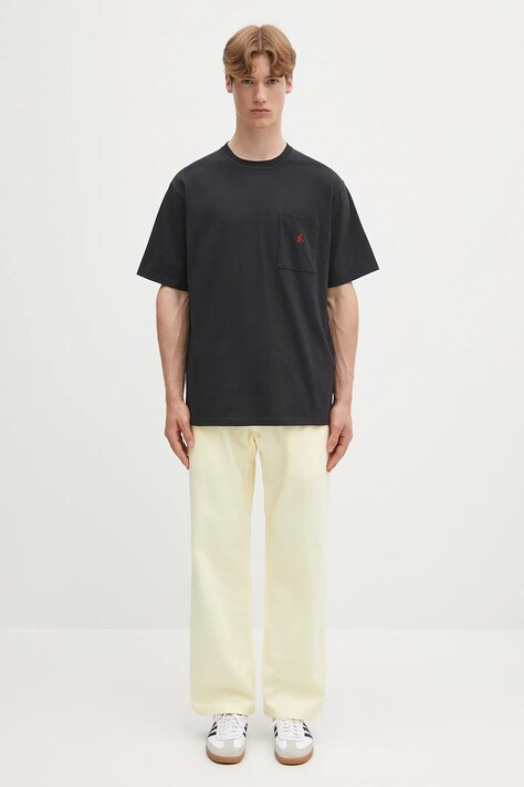 Бавовняні штани Gramicci Pant Straight Fit — SS25-SPM0ZR, жовтий — фото 5