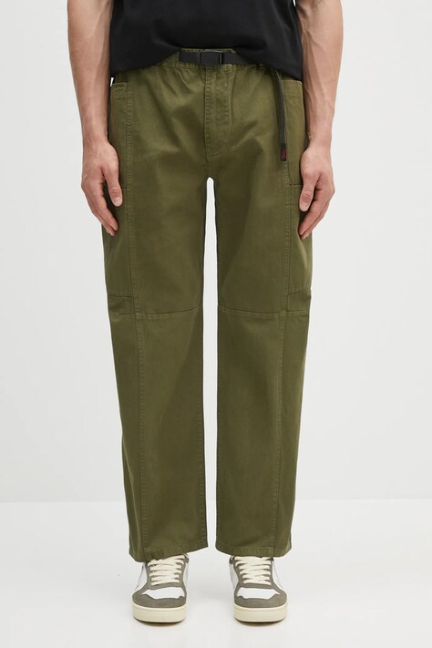 Bavlněné kalhoty Gramicci Voyager Pant pánské, zelená barva, G5SM.P086