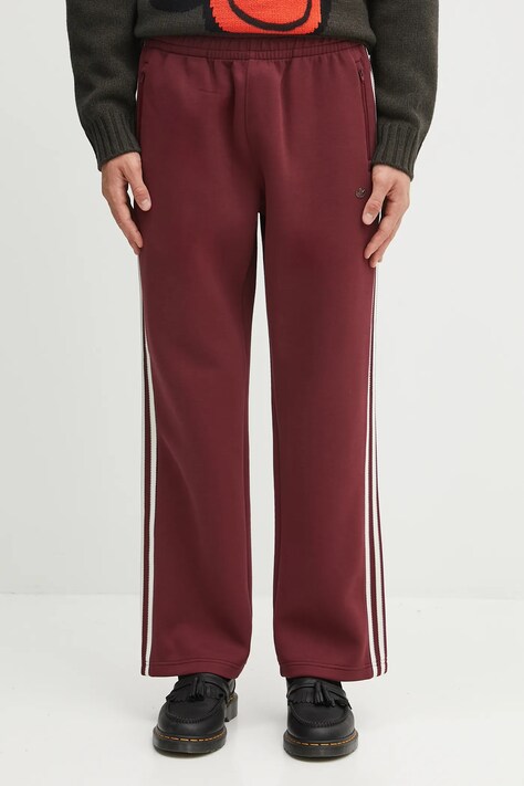 adidas Originals spodnie dresowe Prem Track Pants męskie kolor bordowy wzorzyste JV7592