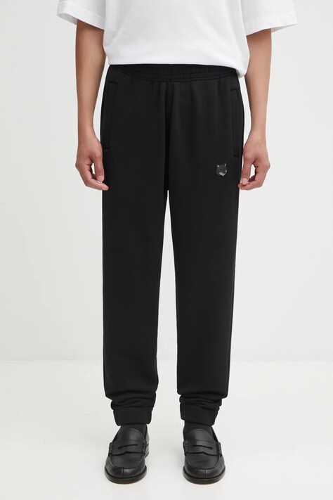 Bavlněné tepláky Maison Kitsuné Bold Fox Head Patch Comfort pánské, černá barva, MM01125KM0321