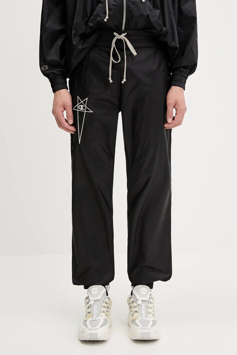 Donji dio trenirke Rick Owens DRKSHDW Woven - Joggers 221686 boja: crna, s aplikacijom, CM01E1686.CHNY