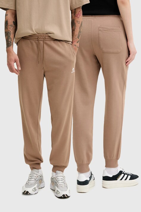 Tepláky Converse hnědá barva, hladké, 10023873-A34