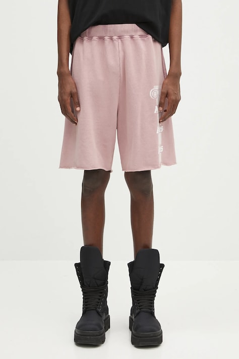 Βαμβακερό σορτσάκι Aries Aged Ancient Column Sweatshort χρώμα: ροζ, AR3003403