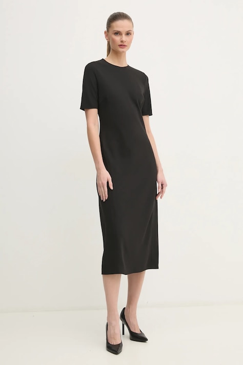 Calvin Klein rochie culoarea negru, midi, evazată, K20K207869