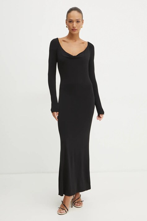 Patrizia Pepe rochie culoarea negru, maxi, mulată, 8A1443 J015