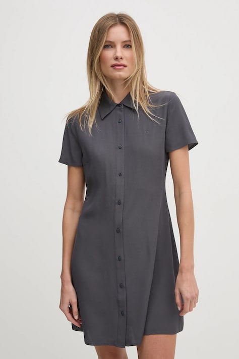 Calvin Klein Jeans rochie culoarea gri, mini, mulată, J20J224820