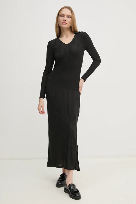 Calvin Klein Jeans rochie culoarea negru, maxi, mulată, J20J224837