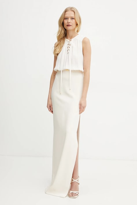 Šaty Elisabetta Franchi béžová barva, maxi, ABR3851E2
