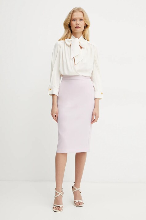 Šaty Elisabetta Franchi béžová barva, mini, AB77151E2