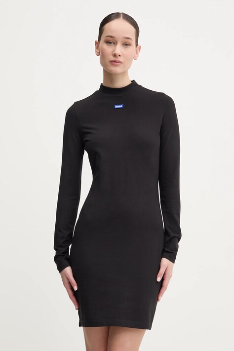 Hugo Blue rochie culoarea negru, mini, mulată, 50531138