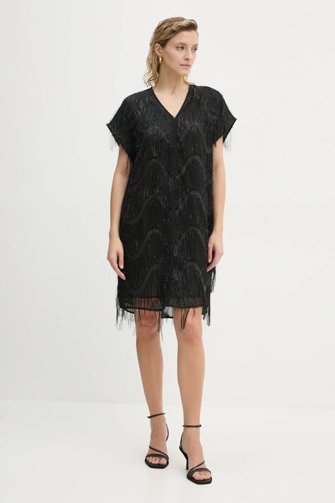 Bruuns Bazaar rochie culoarea negru, mini, dreaptă, BBW4197