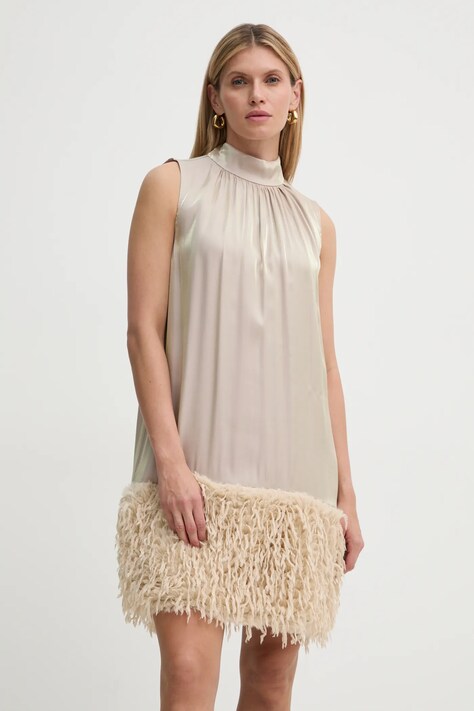 Šaty Bruuns Bazaar béžová barva, mini, BBW4229