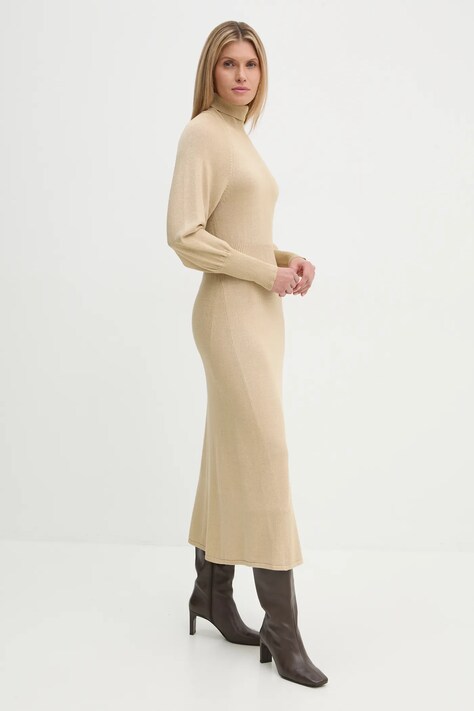 Bruuns Bazaar rochie culoarea bej, maxi, evazată, BBW4281