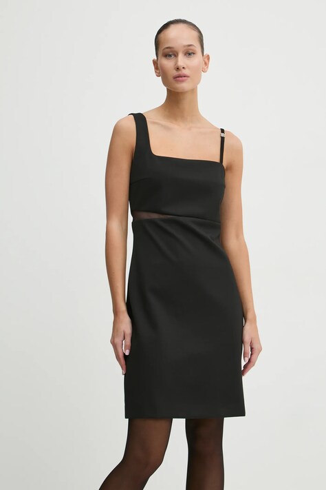 HUGO rochie culoarea negru, mini, mulată, 50530172