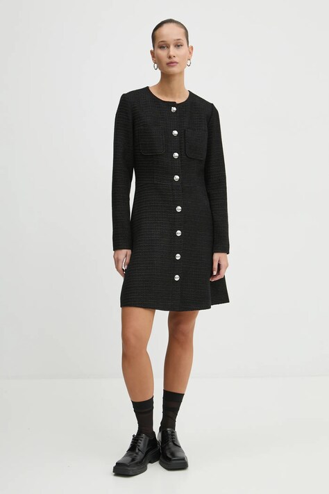 HUGO rochie culoarea negru, mini, dreaptă, 50530474