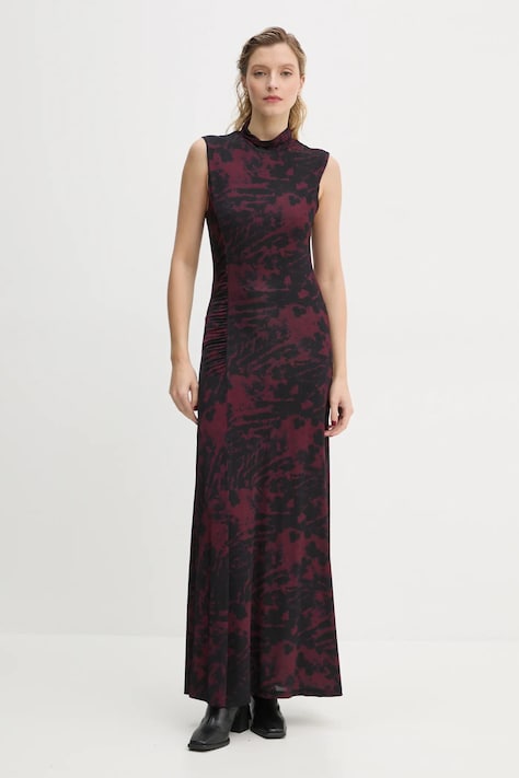 Gestuz rochie culoarea roșu, maxi, evazată, 10909580