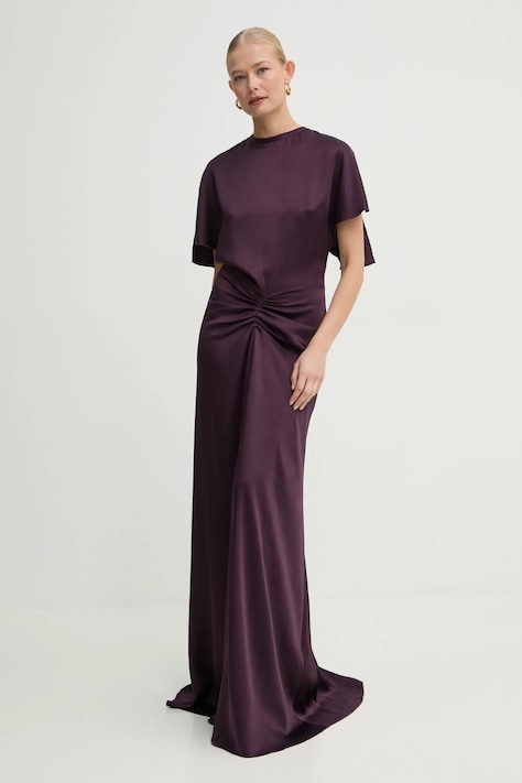 Платье Victoria Beckham цвет фиолетовый maxi расклешённое 1125WDR005454A