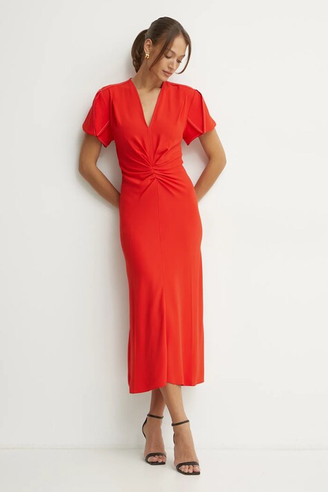 Šaty Victoria Beckham červená barva, maxi, 1125WDR005195B
