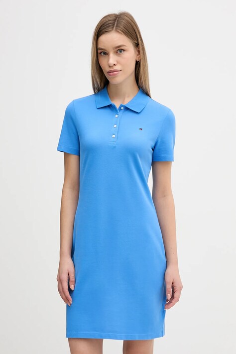 Tommy Hilfiger sukienka kolor niebieski mini dopasowana WW0WW43228
