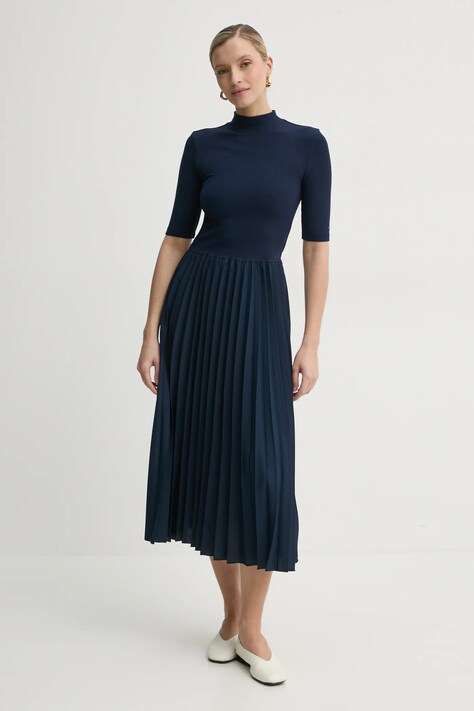 Obleka Tommy Hilfiger mornarsko modra barva, WW0WW44429