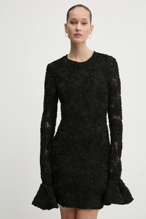 Šaty Rotate černá barva, mini, 113613100