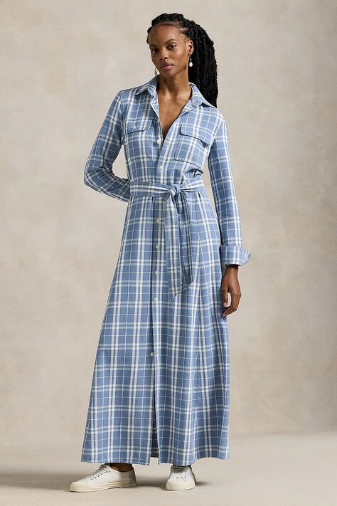 Bavlněné šaty Polo Ralph Lauren béžová barva, maxi, 211959904