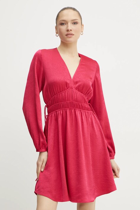 BOSS Orange rochie culoarea roz, mini, evazată, 50542146