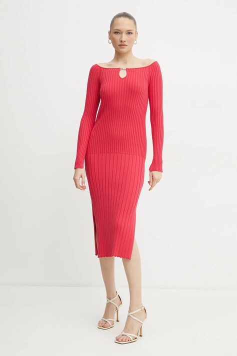 Boss Orange rochie culoarea roz, mini, mulată, 50531453