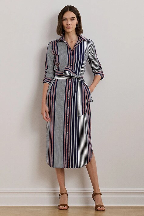 Lauren Ralph Lauren rochie din bumbac midi, dreaptă, 200962683