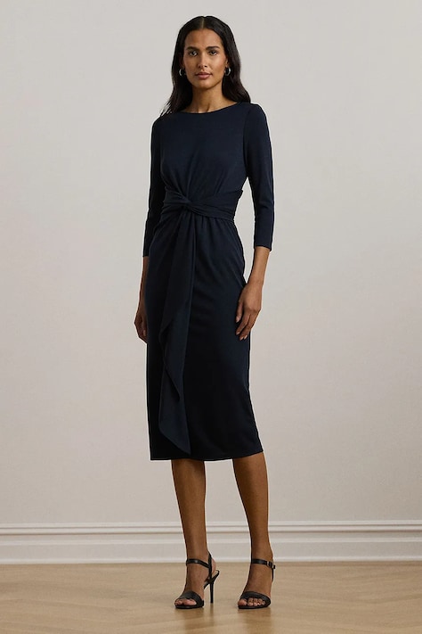 Šaty Lauren Ralph Lauren tmavomodrá barva, midi, 250957698