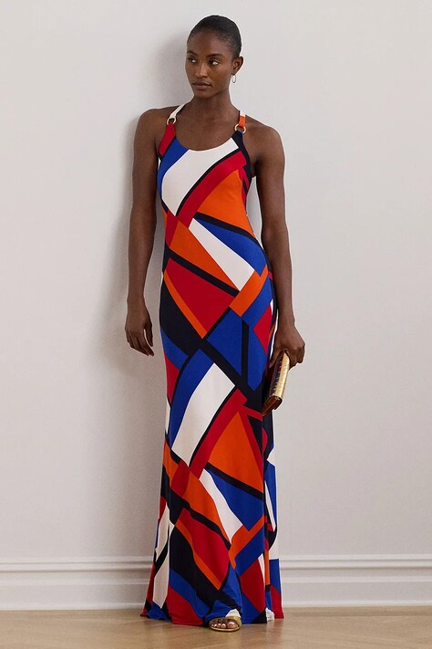 Šaty Lauren Ralph Lauren modrá barva, maxi, 253957570