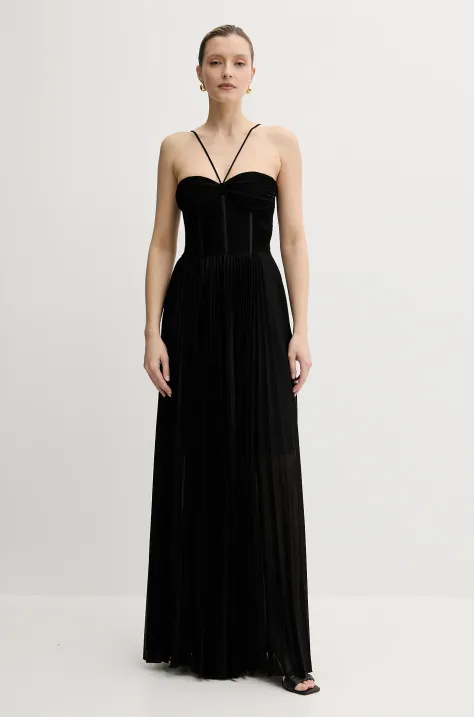 Pinko sukienka kolor czarny maxi rozkloszowana 104994 A2DM