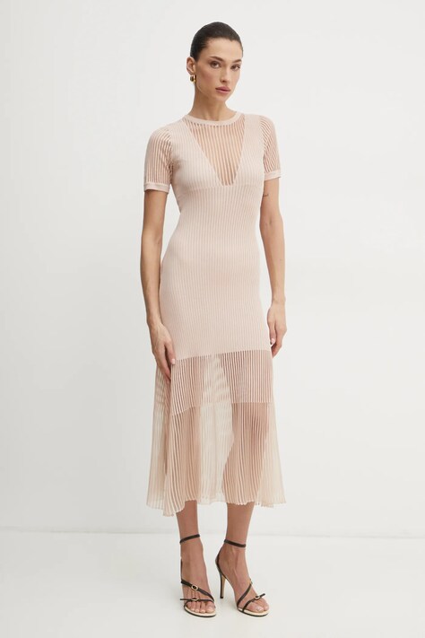 Платье Pinko цвет бежевый maxi облегающее 104806 A2GJ