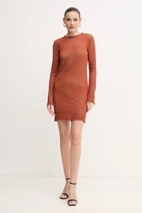 Pinko rochie culoarea portocaliu, mini, mulată, 104891 A2EB
