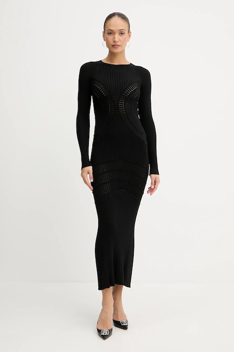 Pinko sukienka kolor czarny maxi dopasowana 104631 A2E6