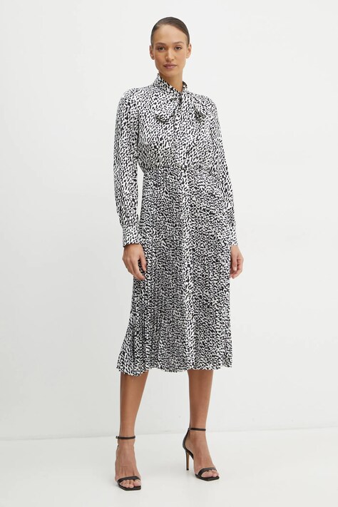Karl Lagerfeld rochie culoarea alb, midi, evazată, A1W13020