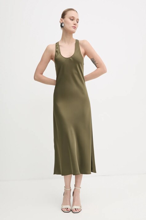 2NDDAY rochie Amalian culoarea verde, midi, dreaptă, 2251124279