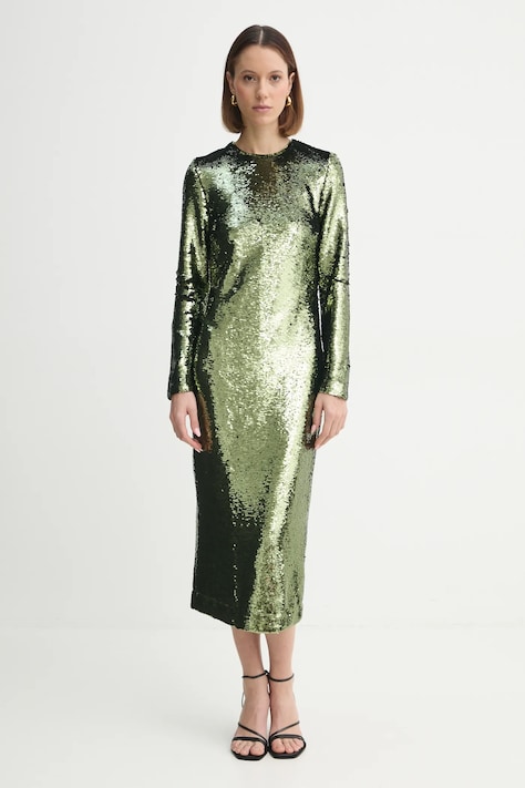 2NDDAY rochie Sonyan culoarea verde, midi, mulată, 2251129202