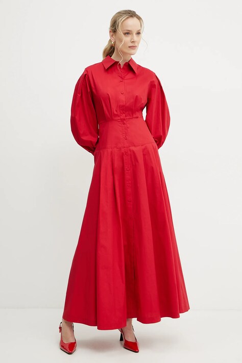 Šaty Twinset červená barva, maxi, 251AP2306