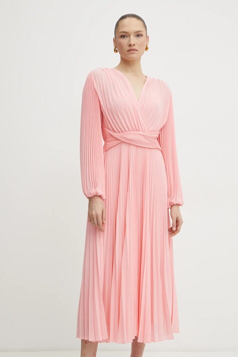 Twinset rochie culoarea roz, maxi, evazată, 251TP2330