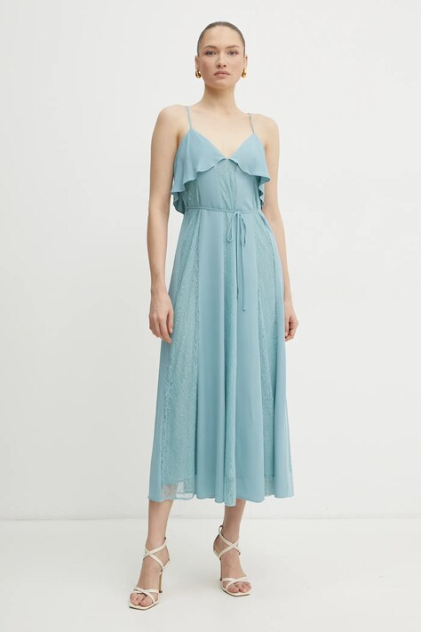 Twinset ruha türkiz, maxi, harang alakú, 251TP2412