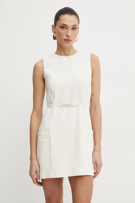 Twinset rochie culoarea bej, mini, dreaptă, 251TP2101