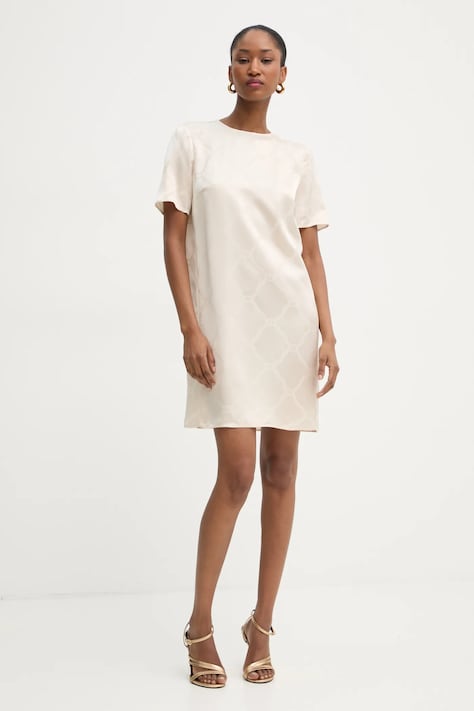 Twinset rochie culoarea bej, mini, dreaptă, 251TP2015
