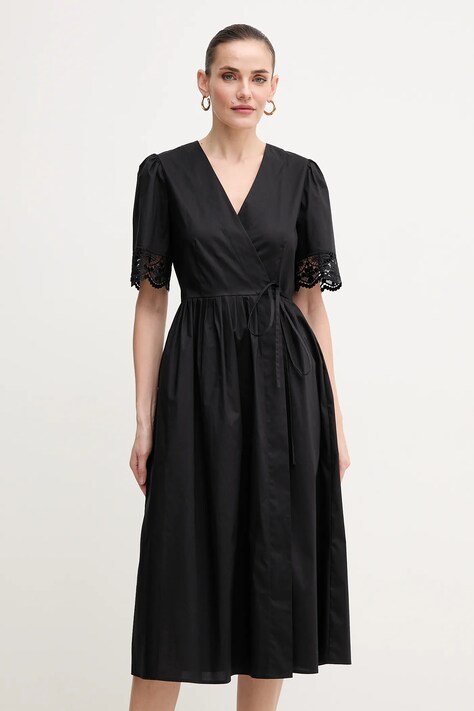 Šaty Twinset černá barva, midi, 251TT2091