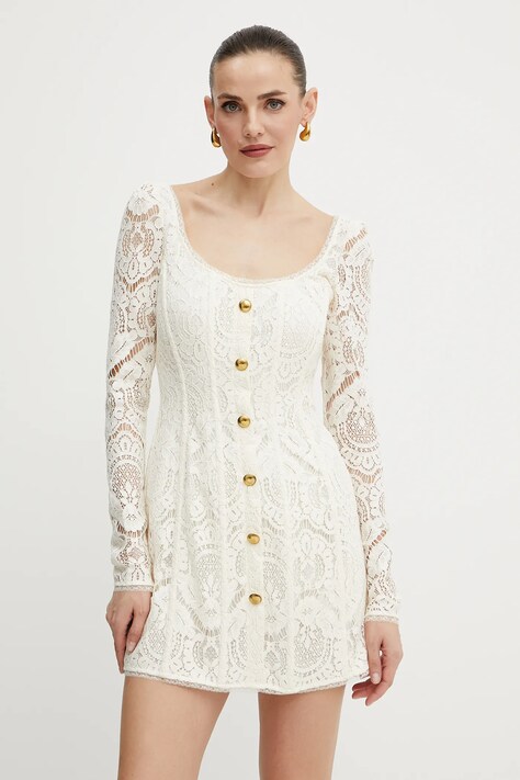 Twinset rochie culoarea bej, mini, mulată, 251TS2270
