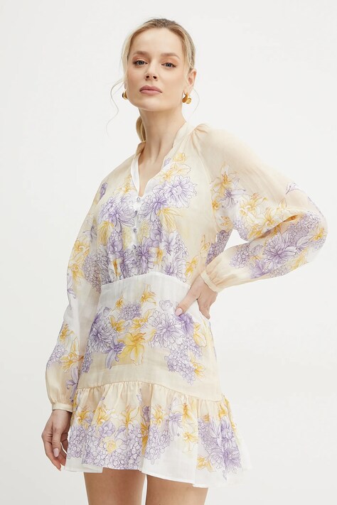 Twinset rochie culoarea bej, mini, evazată, 251TT2060