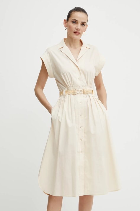 Twinset rochie culoarea bej, mini, evazată, 251TT2102