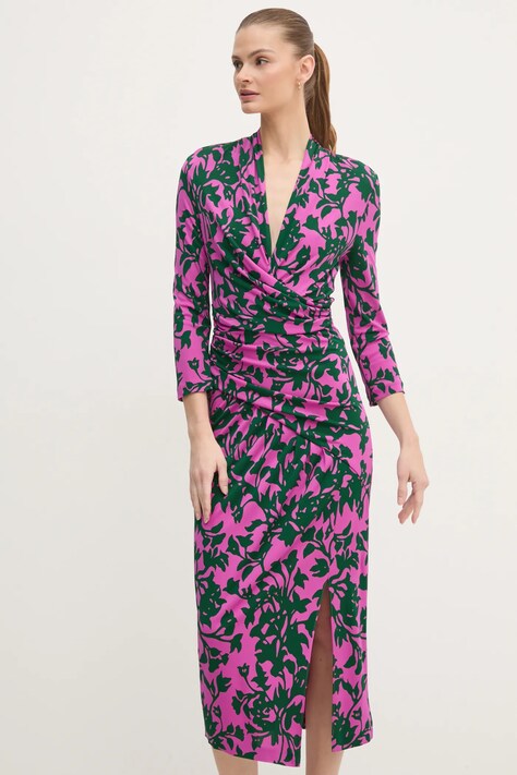 DIANE VON FURSTENBERG rochie culoarea roz, maxi, mulată, DVFDW4S009